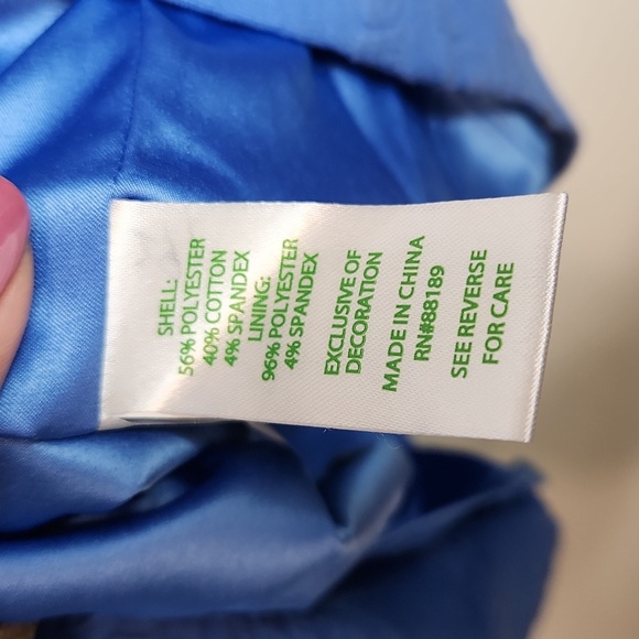 Lilly Pulitzer Arie Stretch Shift blue and gold mini Dress Sz 2 - Picture 7 of 9